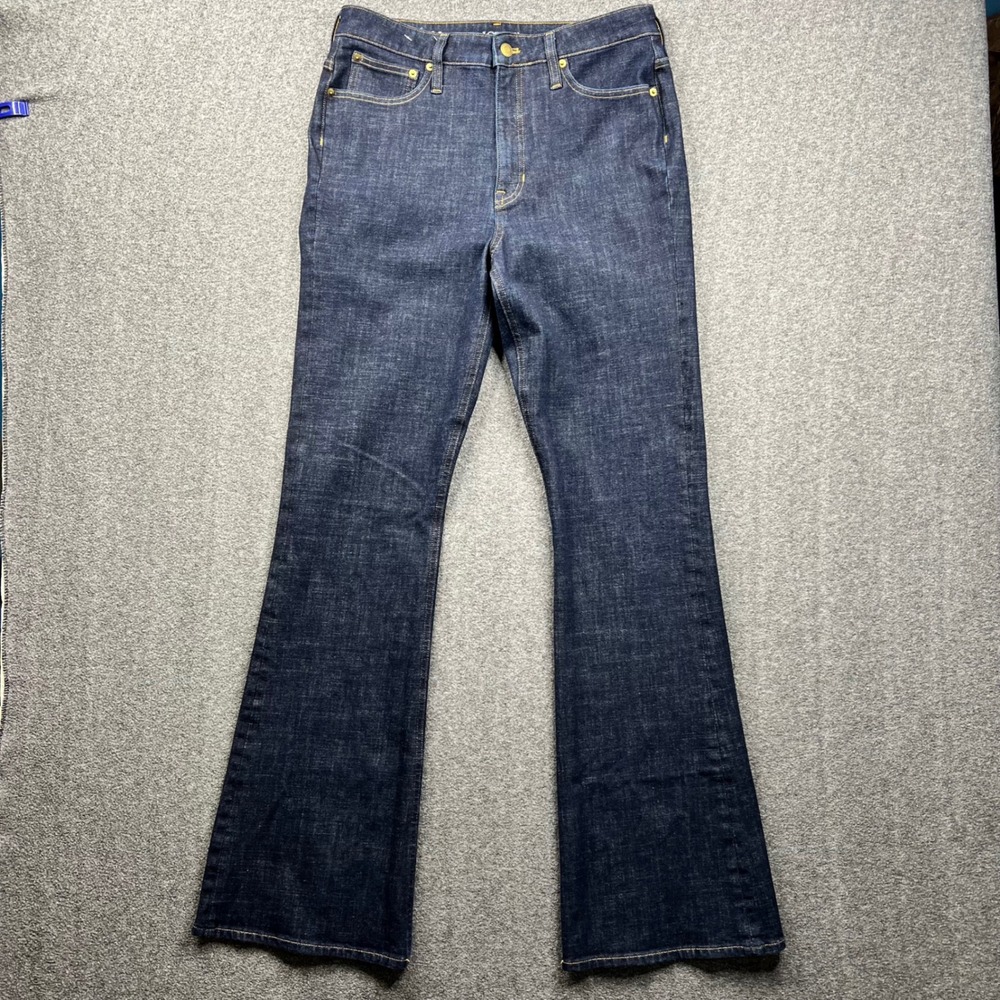 J.Crew Skinny Flare Jeans Womens 30T Dark Indigo Blue High Rise Stretch BN106